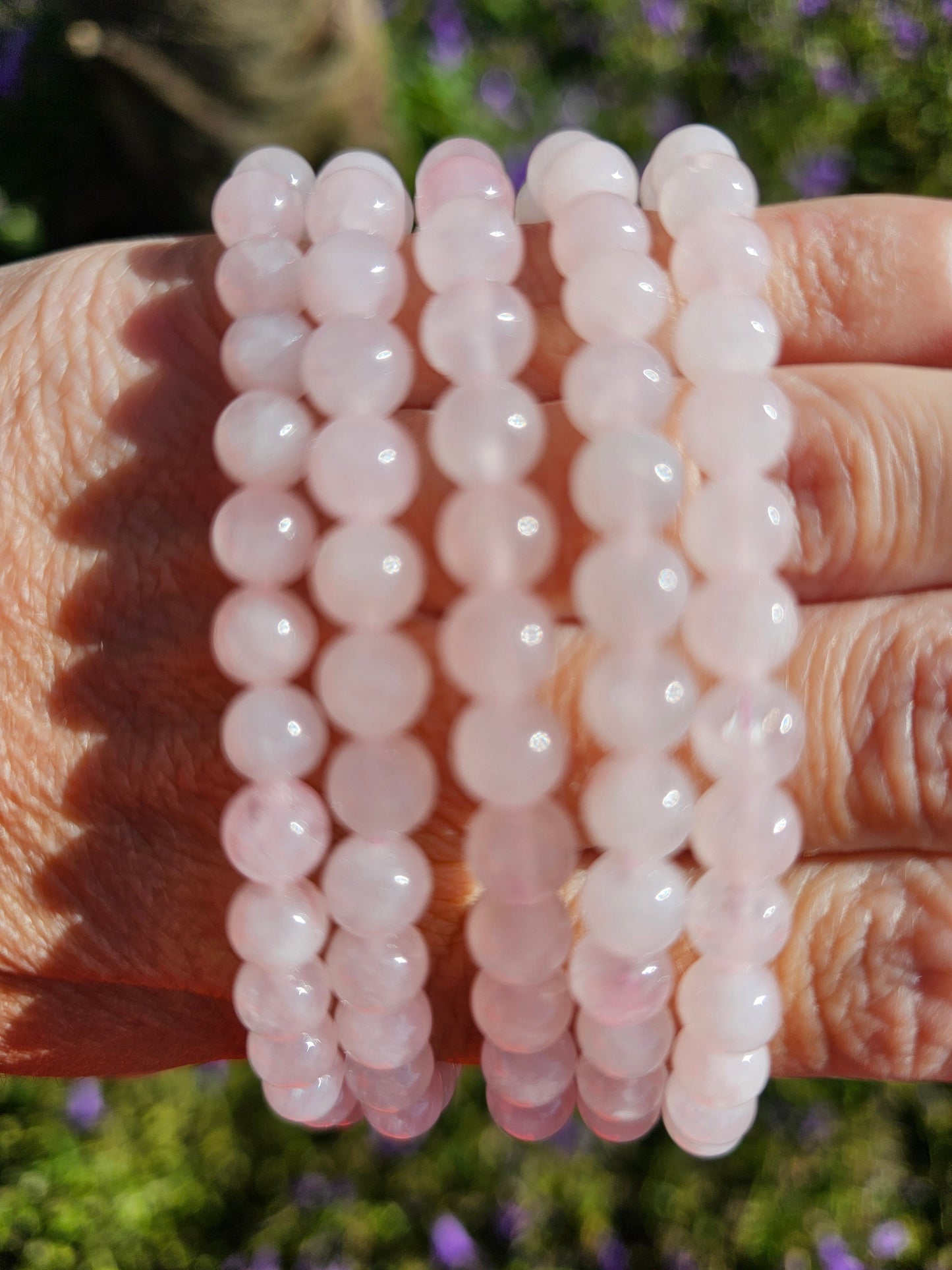 Rozenkwarts armband 6mm